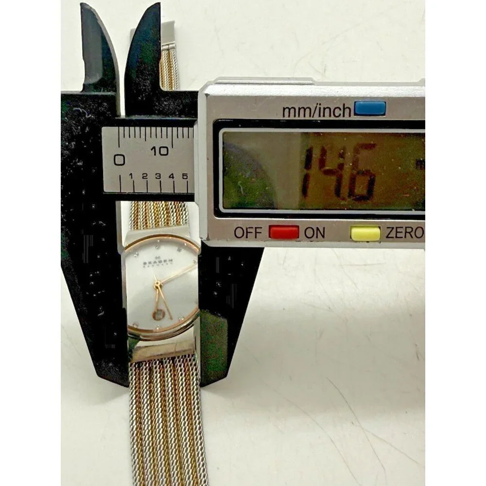 Skagen Women's 355SSRS Dress Watch 2-Tone Stainless Steel Mesh Band Date WR 3ATM